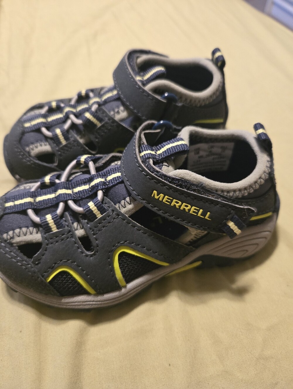 Merrell Kids Navy and Yellow Closed-Toe Water Sandals